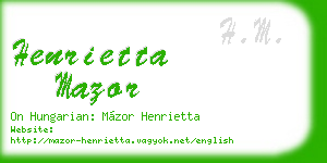 henrietta mazor business card